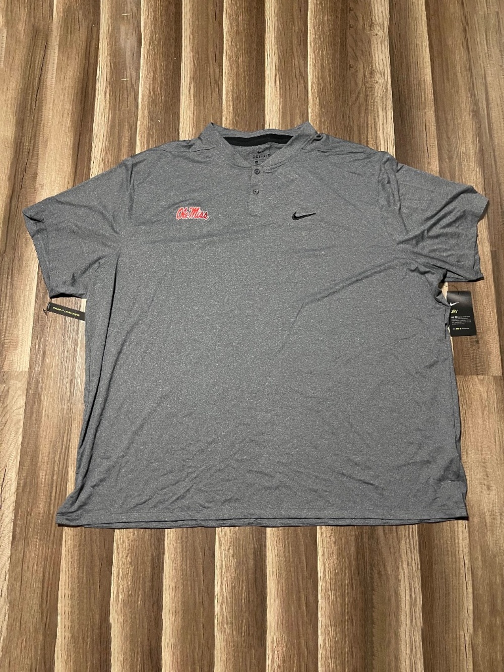 4XL Nike Dri-Fit Nike Ole Miss Short sleeve Dri shirt- Gray